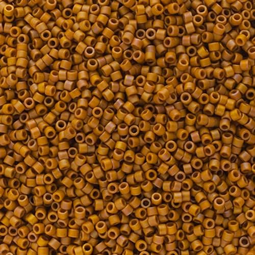 Miyuki Delica 11/0 - Frosted Glazed Rainbow Yellow Mustard Matte AB DB2303 - 250gms Bag of Japanese Glass Beads Bulk Bag of Japanese Glass Beads