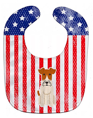 Caroline's Treasures Patriotic USA Baby Bib, Wire Fox Terrier, Large image 5