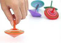 GoodPlay Handmade Wooden Spinning Tops, 3-Pack Gyroscopes - Educational Kindergarten Toys for Hand-Eye Coordination & Fun