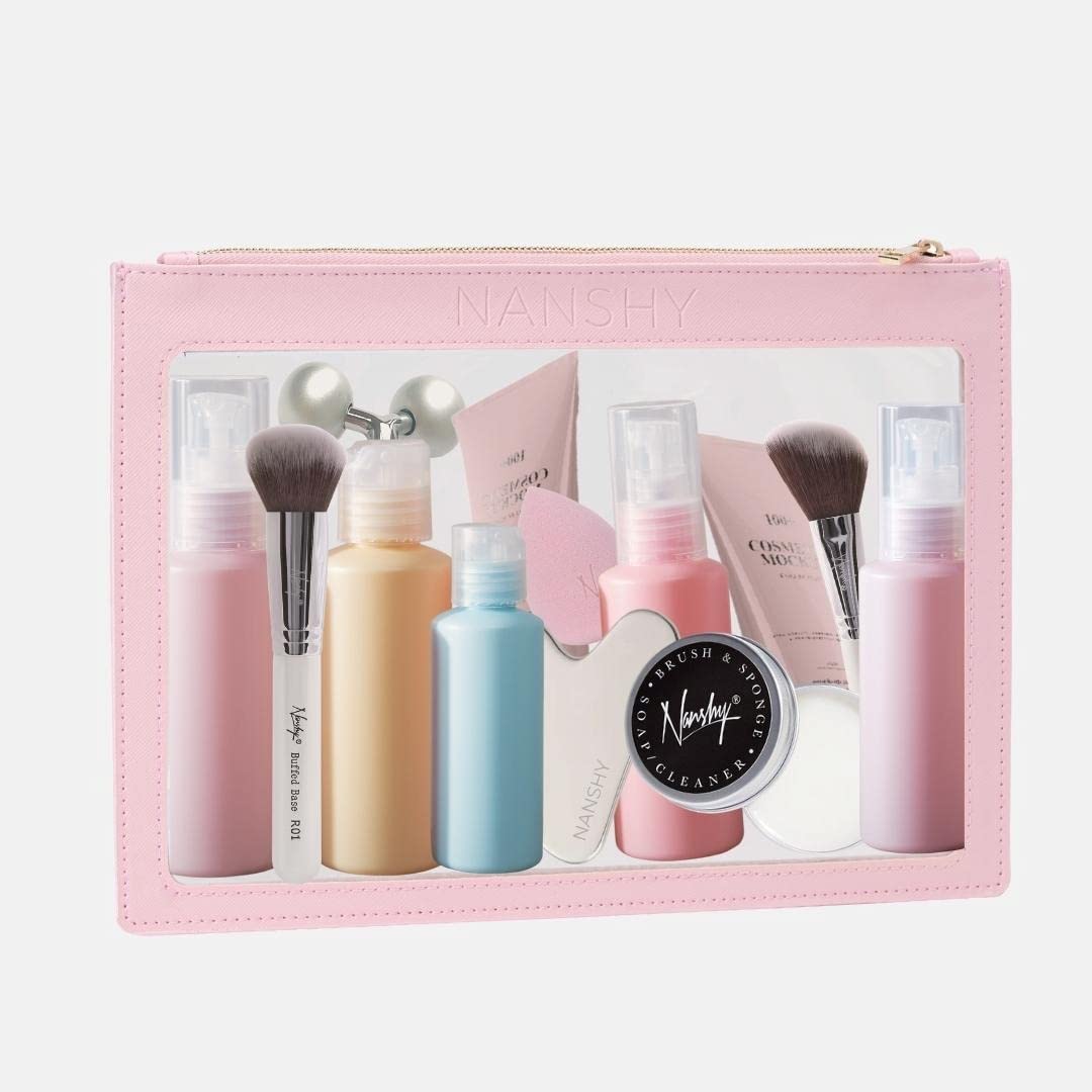 Nanshy Clear Make up Bag, Black Makeup Organiser, Slim Flat Makeup Bag wit Zipper, Clear Pencil Case - Image 2