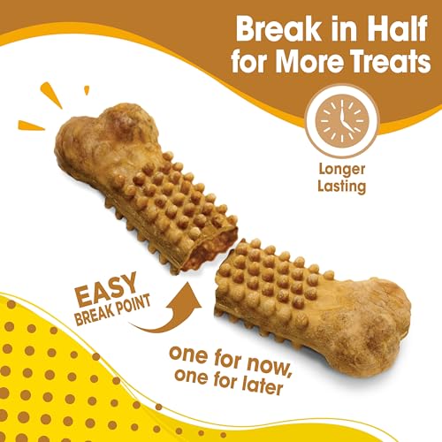 Image of Nylabone Natural Nubz Dog Treats, Allergen-Free Peanut Butter Large Large - 30+ lbs. (18 Count) | Long lasting dog chews, made in the USA, limited ingredients, highly digestible, dog dental treats for large dogs 30+ lbs