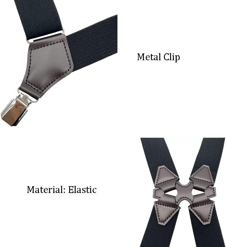 British Retro Suspender Clips for Men's Side Back-mounted Suspenders