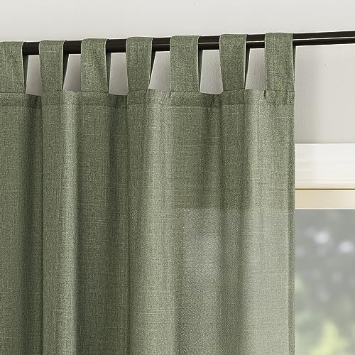 Rideaux Semi-Transparents Vert Mousse No. 918 Voilage Pattes