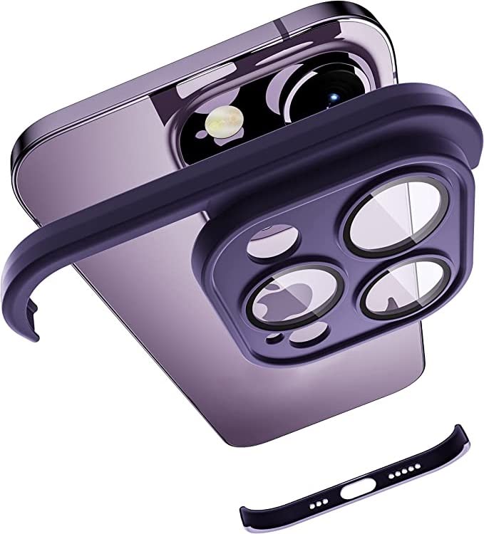 CoverGallery for iPhone 14 Pro Max Camera Lens Protector with Silicone UP & Down SIDE Bumper, Frameless Slim/Ultra-Thin Lightweight Case,HD Tempered Glass Camera Screen Protector Cover Film Accessories - Purple (B0C5RGSTJN) Amazon Price History, Amazon Price Tracker
