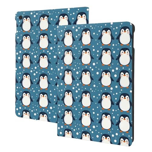 Housse iPad 10.2 étui folio tablette iPad 9e 8e 7e génération pingouin mignon