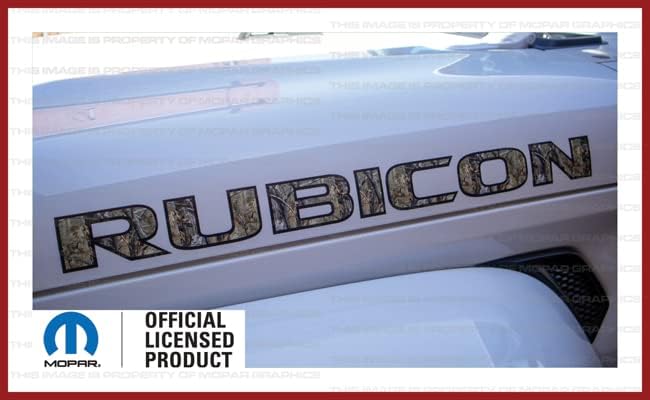 Decal Mods Rubicon - Calcomanías gráficas para capó para Jeep Wrangler JK Rubicon (2007-2018) Realtree AP con contorno negro (juego de 2) FJ5U2