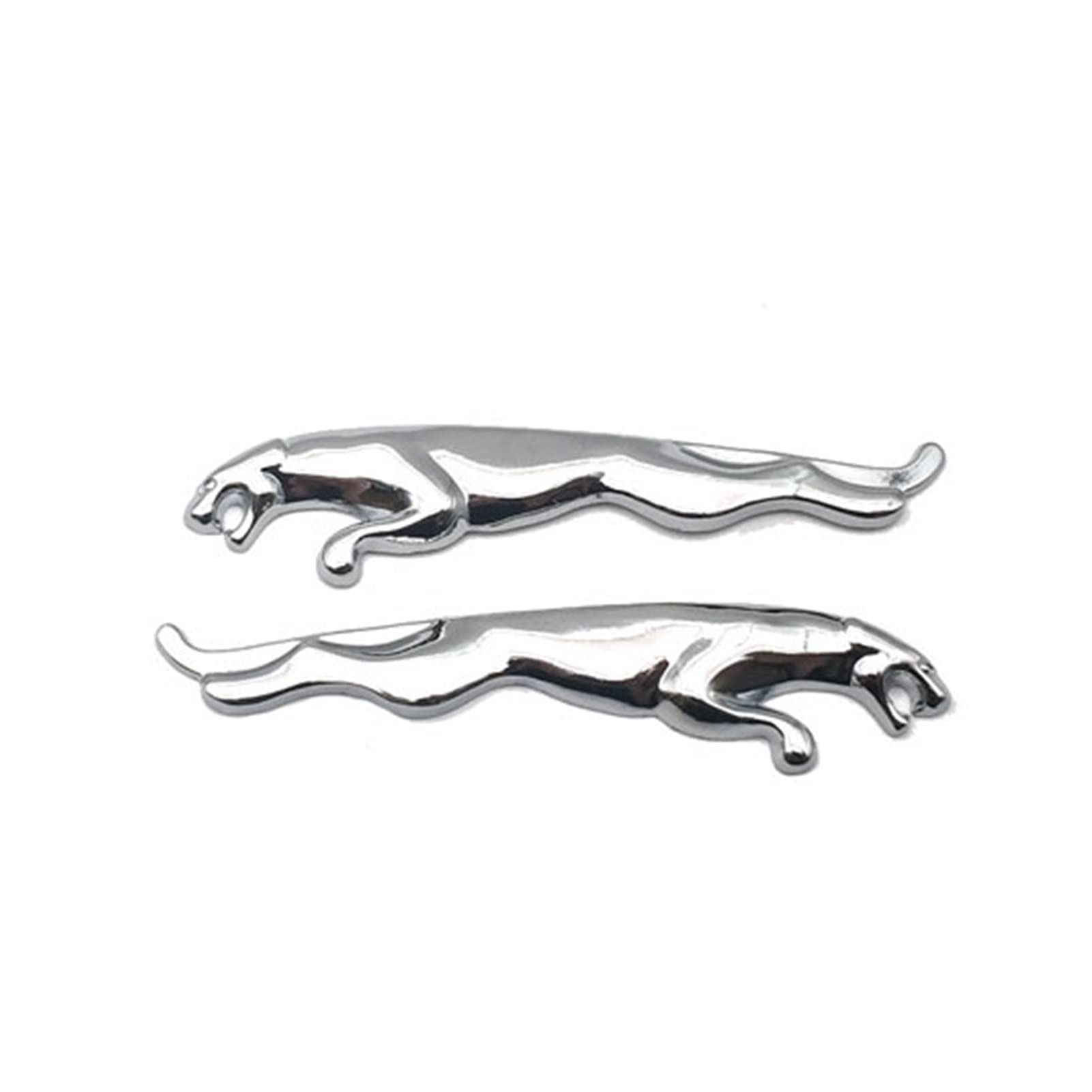 Plaque Décorative Coffre Jaguar Métal Argenté - Autocollant 3D Pour X-Type, F-Type, XE, XF, Etc.