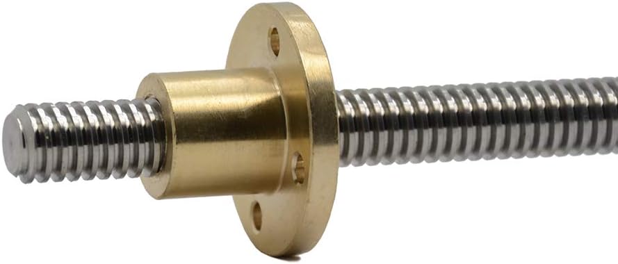 300mm T10 Tr10x2 Lead Screw and Brass Nut Kit (Acme Thread, 2mm Pitch, 1 Start, 2mm Lead) for 3D Printer and CNC Machine Z Axis