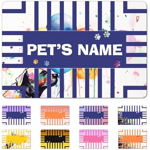 KK JONEIN Personalized Dog Food Mat with Pet's Name, Non-Slip Backing Custom Dog Placemat, Washable Customized Cat Feeding Mat, Waterproof PU Material(Normal Style) Cover