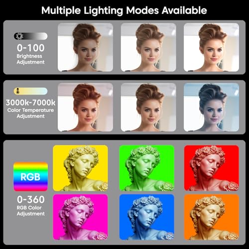 Image of Sounce RGB LED Video Camera Light | Full Colour | 1800mAh Rechargeable | Dimmable | 3 Cold Shoe Mounts & Screw Tripod Hole | for Selfie, Photography & Videography