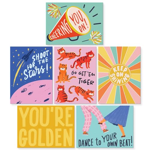 S&O Colorful Inspirational Encouragement Cards with Envelopes Set of 24 - Blank Greeting sheets Assortment Box - Positive Affirmation notes and Envelopes - Motivating decor cards