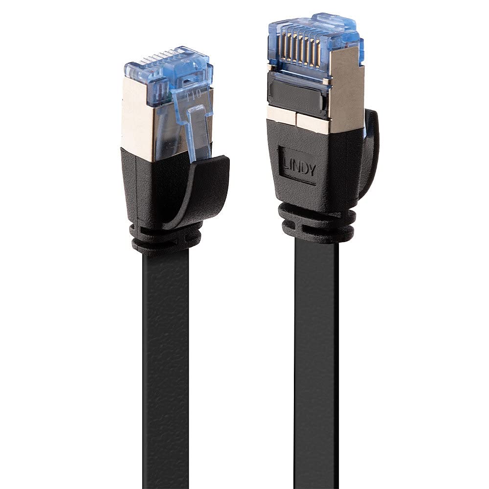 Lindy Cat. 6 Flat Network Cable U/FTP, Black, 0.3 m