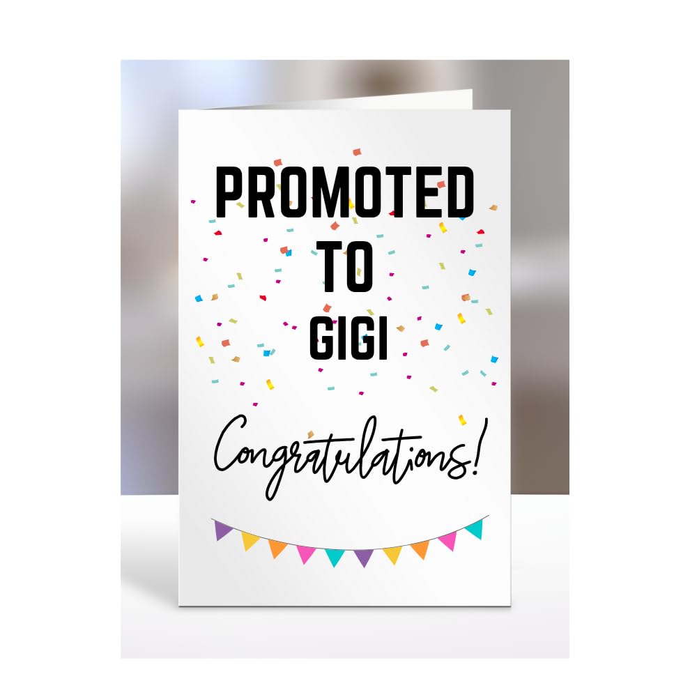 Promoted to Gigi card, gifts for men, women, him, her, female, male, presents for Christmas, new, congratulations, A5-171_95