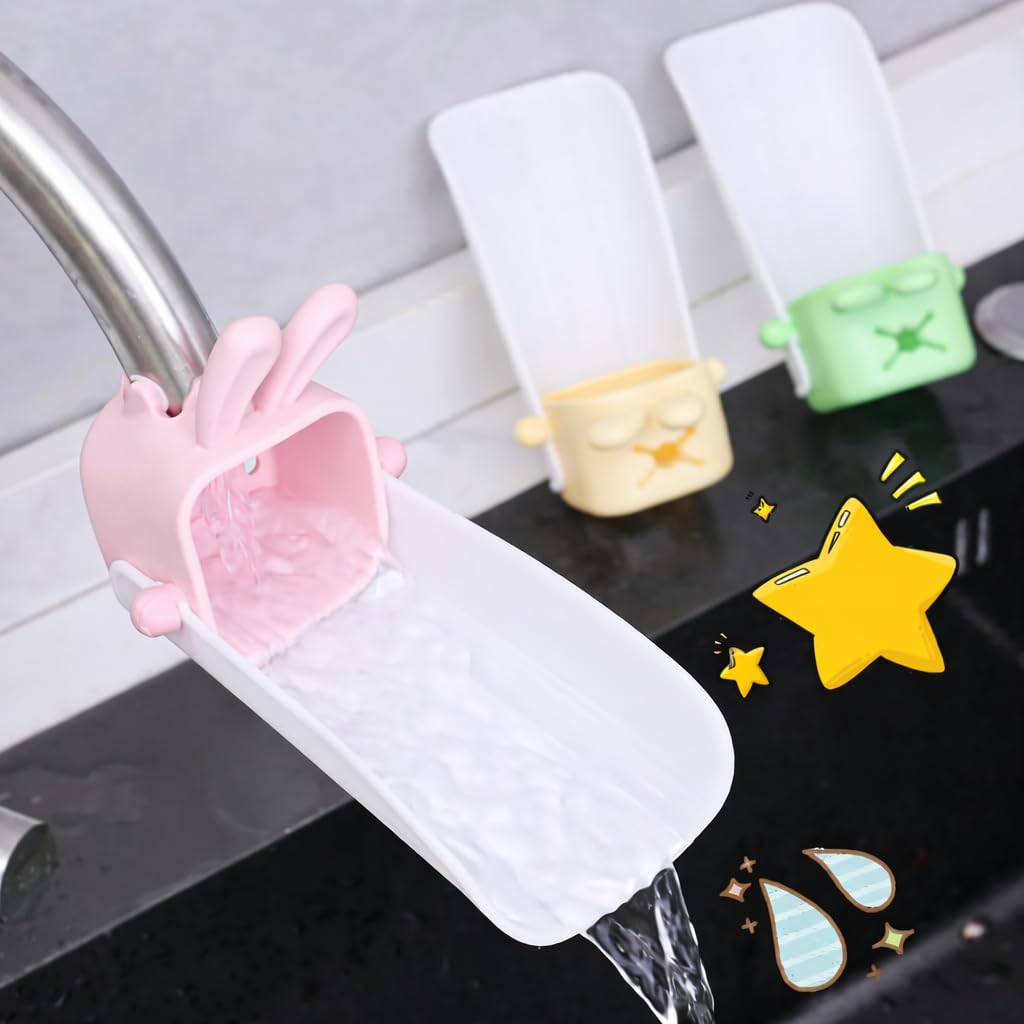 Tap Extension for Kitchen Sink Flexible Silicone Faucet for Kids & Adults, Kitchen & Bathroom Sink Tap Extender for Basin Border Easy Hand Washing with Duck Mouth Design (Multicolor) (2 pcs)-image-34