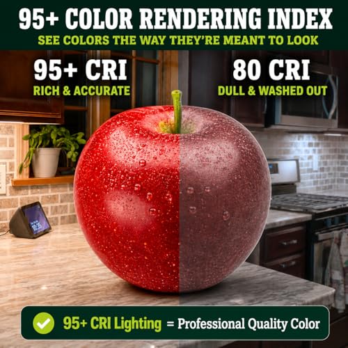 Image of 4 x Flat Panel LED Light Kit - Plug-in - Smart Under Cabinet Lighting - Super-High-Output - 478 lm Per Panel - 2700K-6500K - 95 CRI - Works with Alexa, Google, Apple - Matter Certified