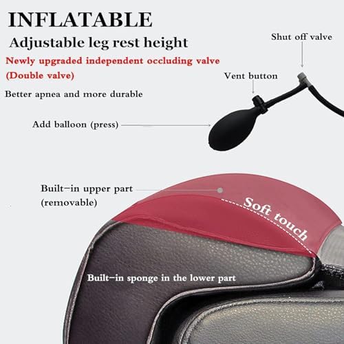 Car Seat Extender Leg Support Cushion - Thigh Support for Cars, Buses, Trains, Offices & Homes - Comfortable Leg Rest Pillow for Enhanced Travel Comfort - Black