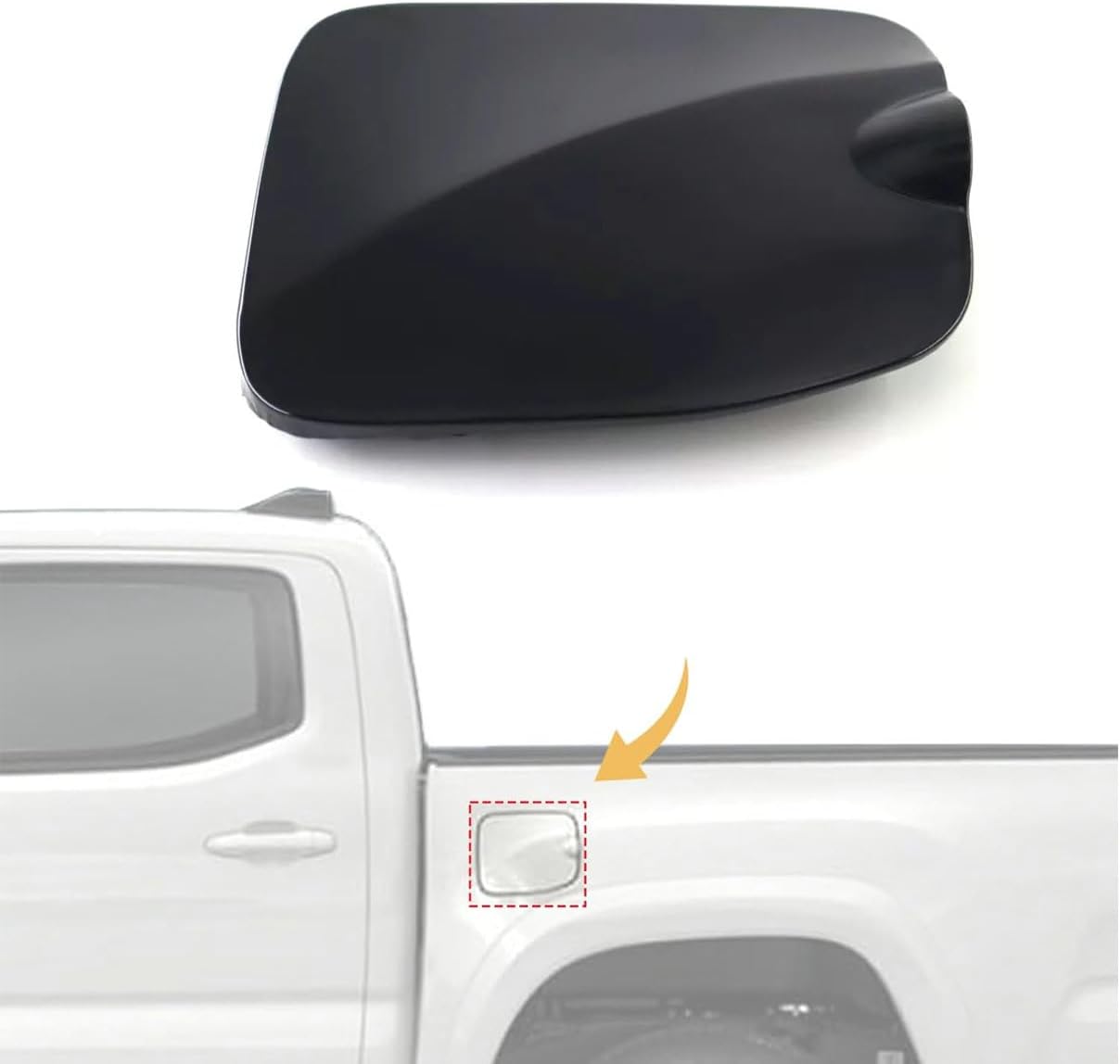Car Fuel Filler Door Cap Fuel Gas Cap Cover Replacement 77305-04080 Black For Toyota Tacoma 5ft Bed 2016 2017 2018 2019 2020 2021 2022 2023