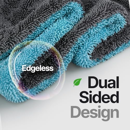 Image of RAMNATH 1200 GSM Premium Microfiber Car Cleaning Cloth 60x40cm | Ultra Absorbent Twisted Loop Drying Towel | Lint-Free & Scratch-Free Car Drying Cloth for Detailing, Polishing & Washing