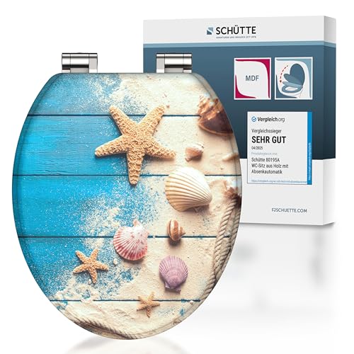 SCHÜTTE WC-Sitz BEACH WOOD mit Absenkautomatik aus Holz | Toilettensitz...