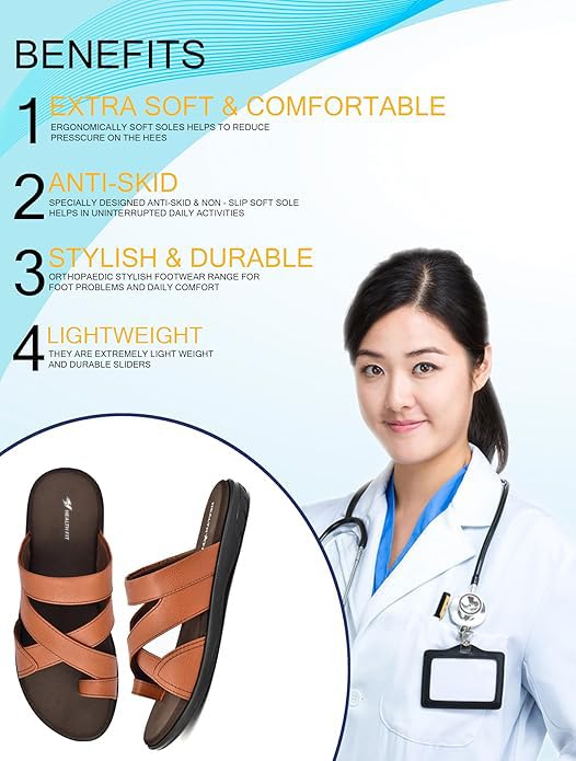 Image of HEALTH FIT Extra Soft Diabetic & Orthopedic Slippers /Doctor Chappal & Foortwear-Men