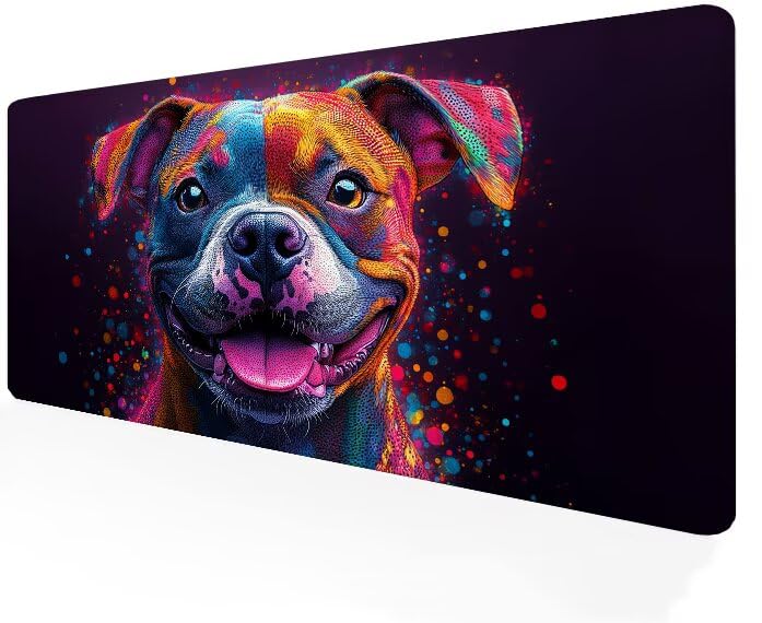 Tapis de souris chien coloré pour égayer votre bureau, grand sous-main lavable 1200x600x3mm