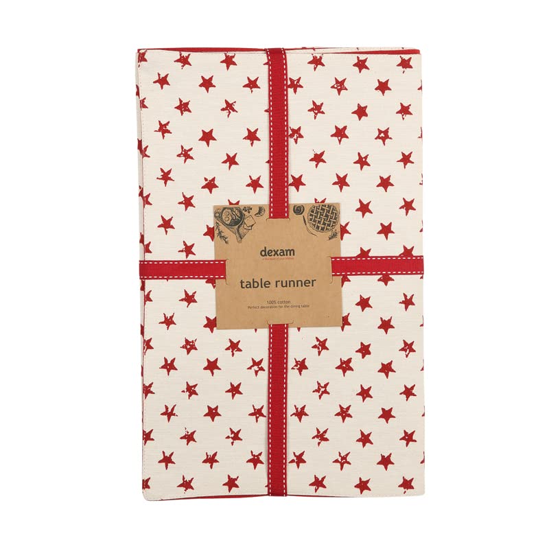 Dexam Star Table Runner, Natural, White, 70.9 x 13.8 inch (Rectangular)
