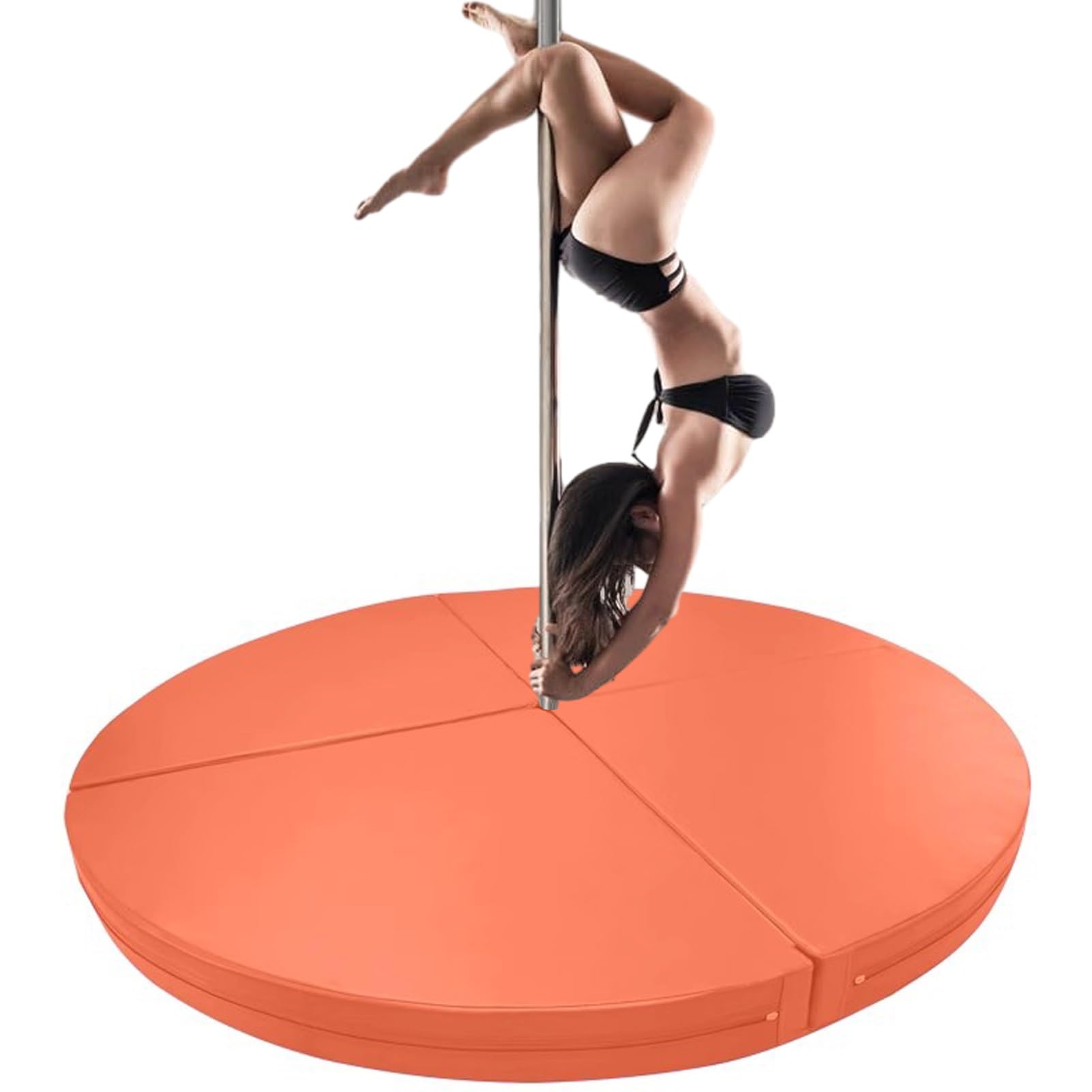 WJFTODAY Folding Dance Pole Crash Mat - 3/5/10cm Thick EPE Foam Safety Pad for Beginners, Aerial Dance Fall Protection, Orange, 200cm x 3cm (78.7 x 1.2 in)