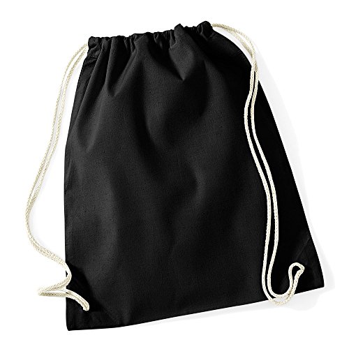 Westford Mill Cotton Lightweight Draw String Gym Sac Bag - White #TOP1