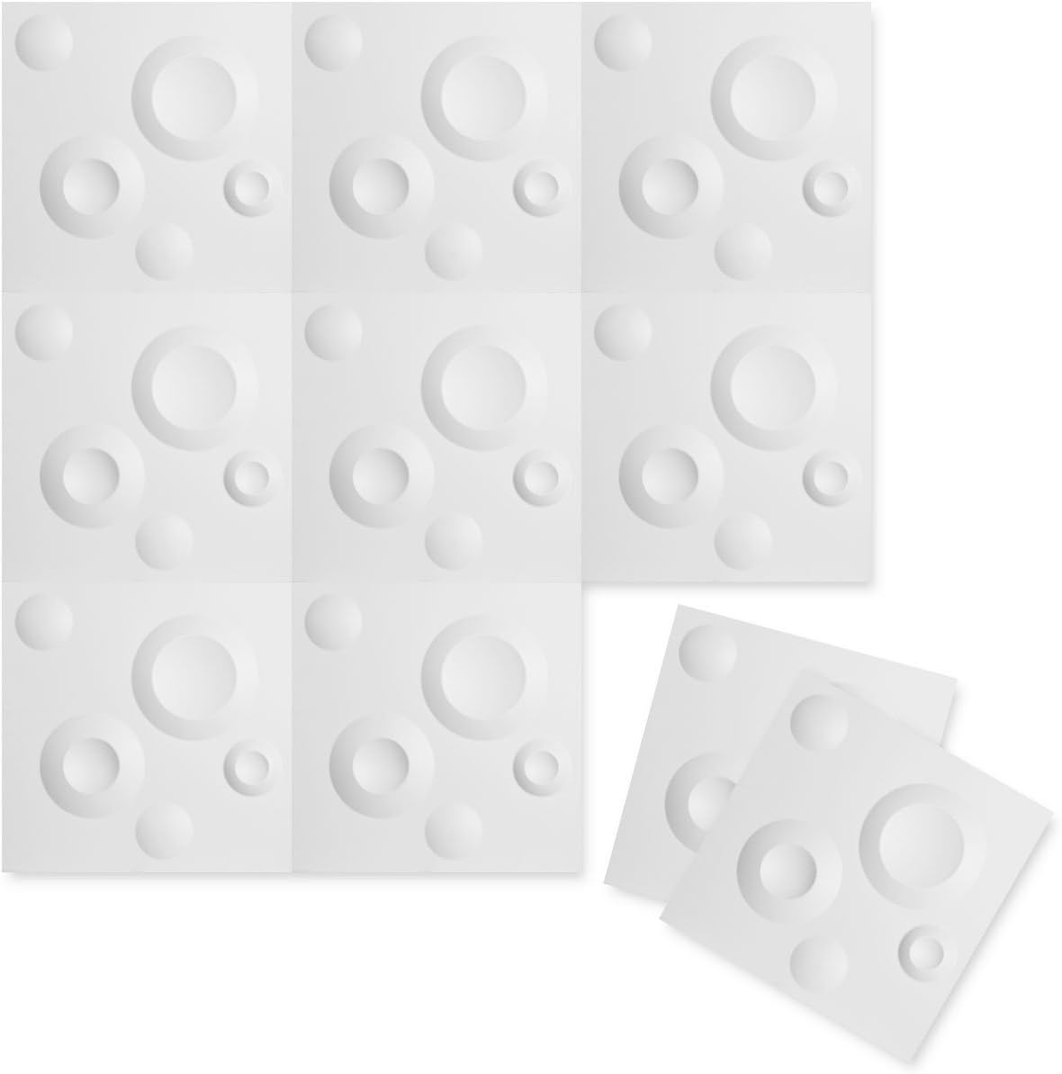 Lowest Price Ekena Millwork WP12X12COWH-CASE-50 Cole EnduraWall Decorative 3D Wall Panel, 11 7/8W x 11 7/8H, White, 50 Each