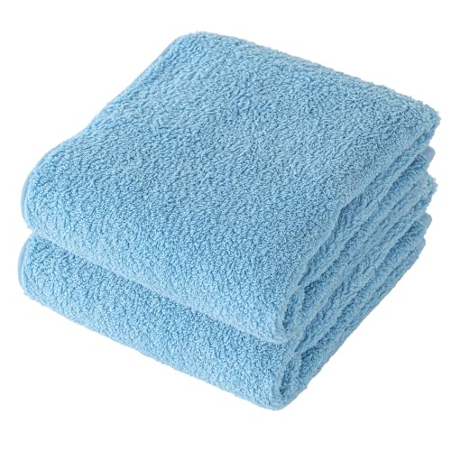 今治タオル nico バスタオル 2枚組 リュクス ホテルタオル 120x60cm 肌触りが良い ホテル仕様 ふわふわ 綿100% 無地 日本製 (スカイブルー)