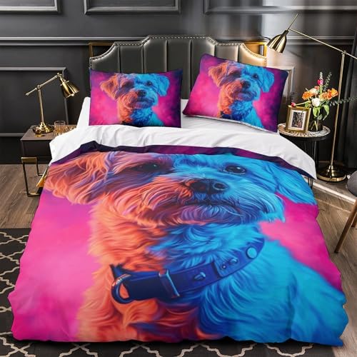 Ensemble de literie Yorkshire Terrier 3D microfibre douce - 4