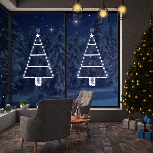 Moxled Battery Christmas Lights - 2ft LED Ladder Christmas with Timer, 8 Modes, Waterproof Ladder Tree Lights for Outdoor Indoor Window Door Wall Xmas Decorations (White) — photo 3