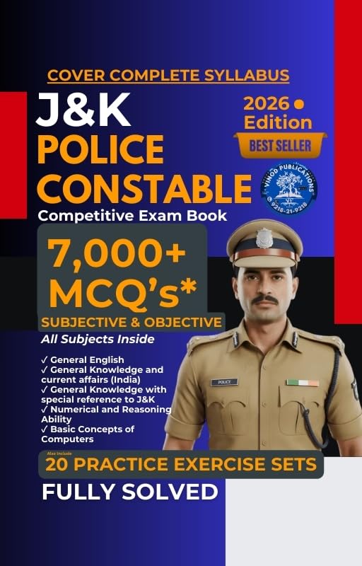 JK POLICE CONSTABLE (2026 EDITION) 7,000+ MCQ’s with solutions (BEST-SELLER) – Cover Complete Syllabus (VINOD PUBLICATIONS)