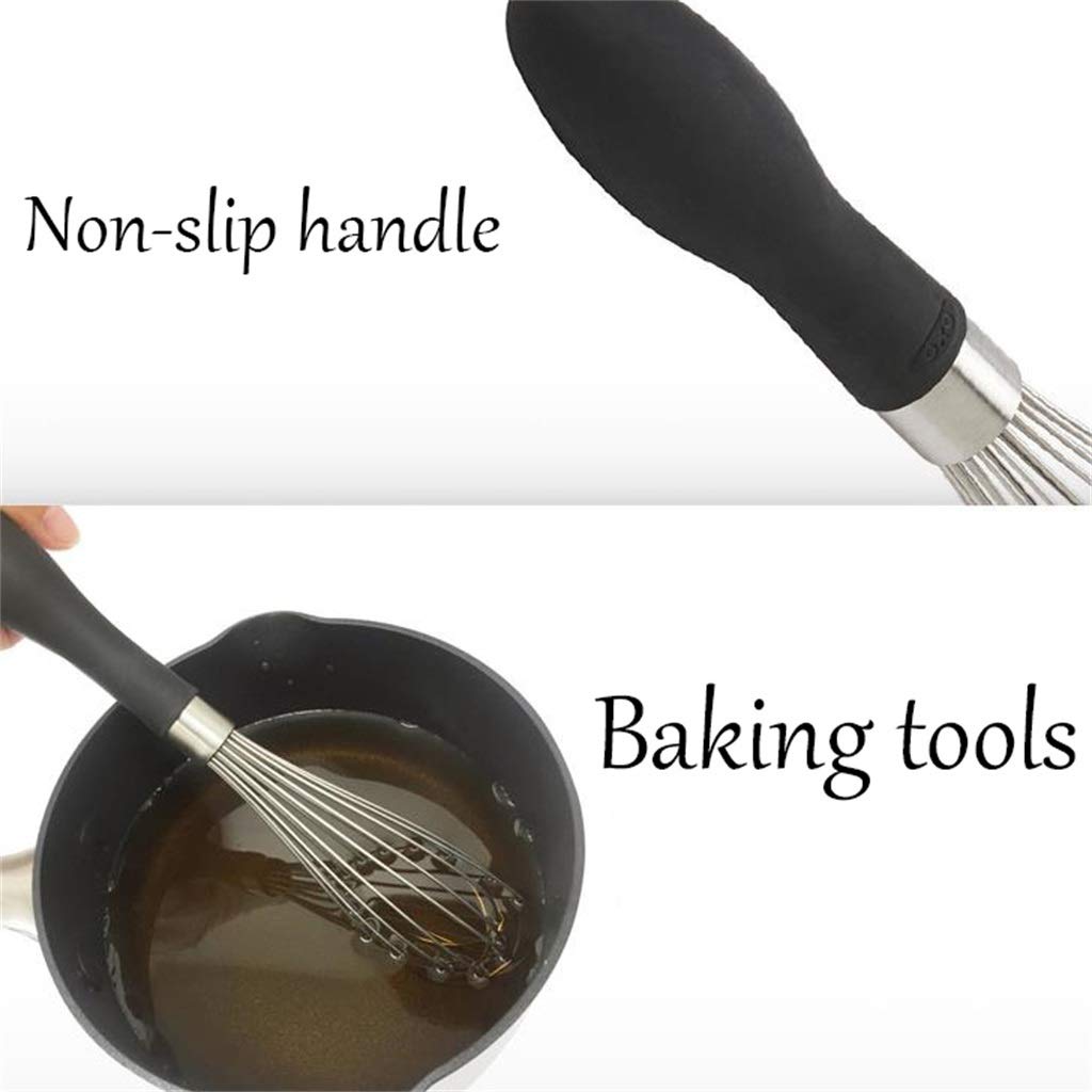 ZHANGXIAO Frusta, Manico in Silicone Palloncino Acciaio Inossidabile Gorgogliatore di Latte Mescolare La Barra (Dimensione : 29×7cm)