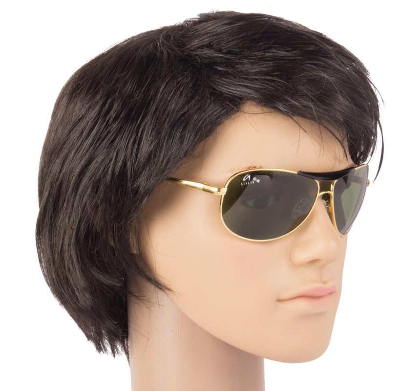 Image of AISLIN Toughened Glass Aviator /Wrap-Around UV Protected Sunglasses for Men [G-15 (Dark Green) Lenses | Large | AS 3455]