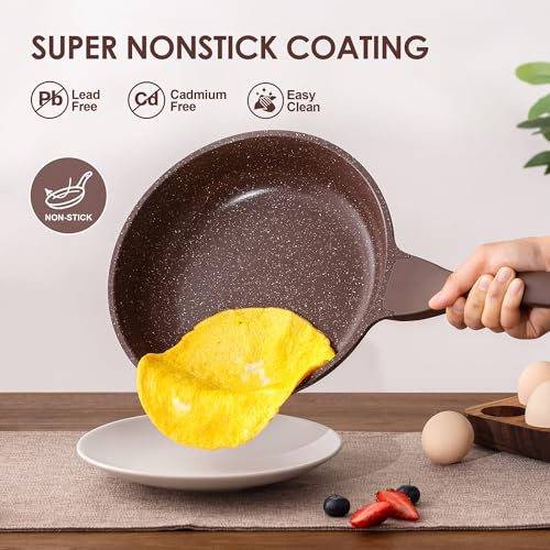 Image of SENSARTE Nonstick Cookware Set 16-Piece, Healthy Pots and Pans Set, Non-stick Kitchen Cooking Set with Stay-Cool Handles, Silicone Utensils and Pot Protectors