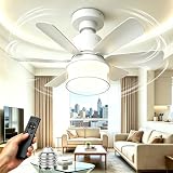 NACOOL Ventilador de Techo con Luz, con Control Remoto y APP, Luz LED de 3 Colores, 4 Velocidades, 5 Cuchillas, Ventilador...