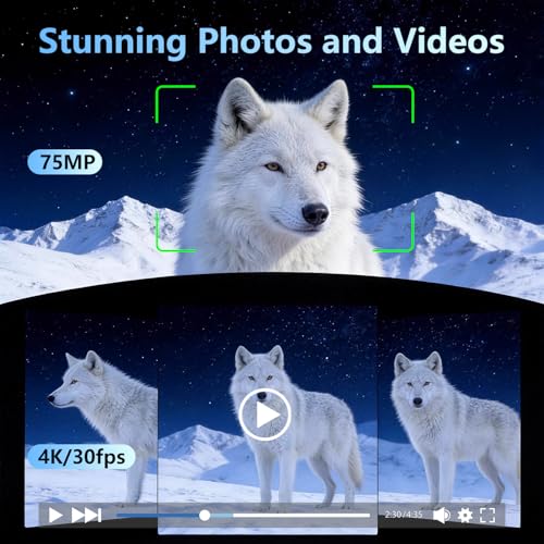 Image of 4K Vlogging Camera, Pocket Digital Camera, 330 Rotating Lens