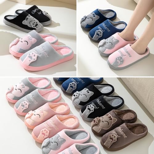 Cat Slippers for Women and Men with Soft Plush Upper Memory Foam Insole and Non Slip Sole Cute Indoor House Shoes for All Season Use Cozy Unisex Design4