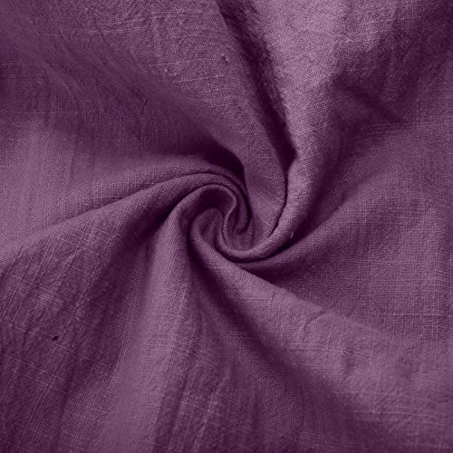 Casual Wide Leg Pants Women Summer Comfy Cotton Linen Palazzo Slack High Waisted Baggy Sweatpant with Pocket(Plus Size)4