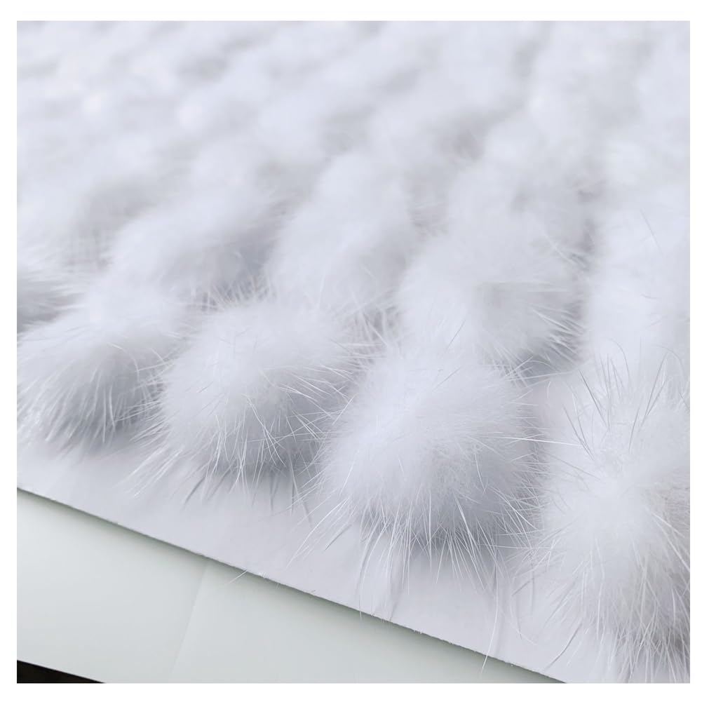 Egurs 20 Pieces 1.18 Inch Faux Fur Pom Pom Balls Fluffy Pompoms Artificial Fur Ball Fluffy Accessories for DIY Craft Keychains Knitting Supplies White 20pcs×3cm