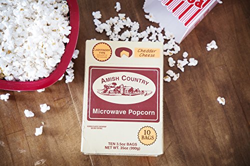 Amish Country Popcorn ACP698811 Old Fashioned Microwave Popcorn | 10 Bags Cheddar Cheese Ladyfinger thumb #3