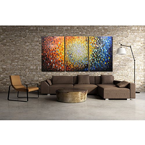 Metuu Paintings, 24x36Inchx3 Paintings Oil Hand Painting 3D Hand-Painted On Canvas Abstract Artwork Framed Ready to Hang for Living Room,Dinning Room, Bedroom