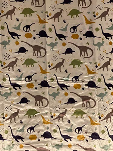 Image of Satin Crib Fitted Sheet for Baby, Girls, Boys, Toddler Bed,daybed to retain Hair Moisture (Dinosaur - Size 52 x 28 inches)
