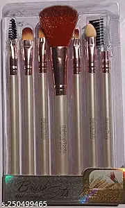 Red Square 7 Pcs Makeup Brush Set, Professional Fantasy Makeup Brushes, Synthetic Bristles, Plastic Handle, Thunder, For Foundation, Highlighting