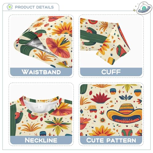 JUNZAN Mexican Cactus Hats Little Boys Hooded Sweatshirt Long Sleeve Fall Tops Shirts Sports 4T3