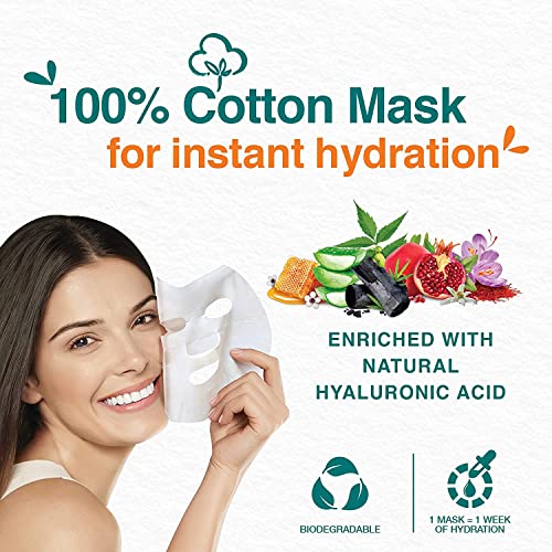 Himalaya Kırışık Karşıtı Kağıt Maske, Edelweiss, Nar, Hyaluronic Acid,%100 Pamuk, Geri Dönüştürülebilir, Tüm Ciltler, 30 gr