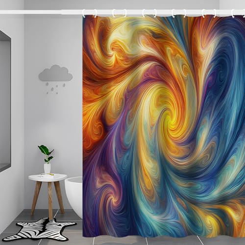 Rideau de douche abstrait 180x200 avec crochets inclus