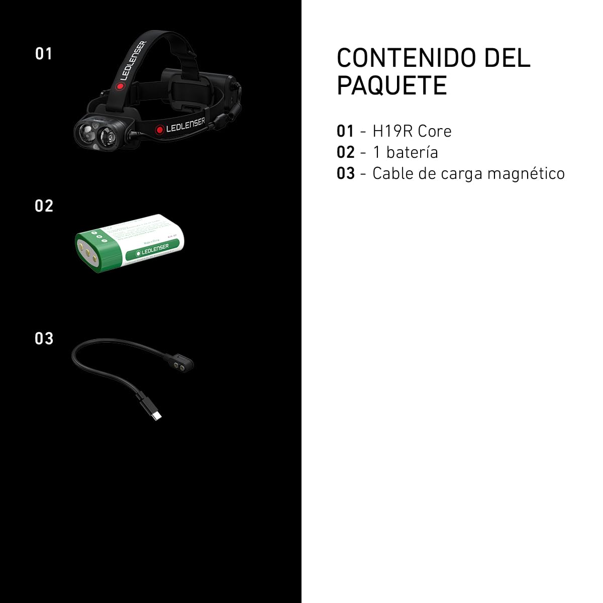 Ledlenser H19R Core Linterna Frontal Recargable, 3500lm, Alcance 330m, IP68 | Haz focalizado, amplio y luz roja independientes, 20 h de autonomía, intensidad regulable, 374 g, para pescar, acampar | 2020