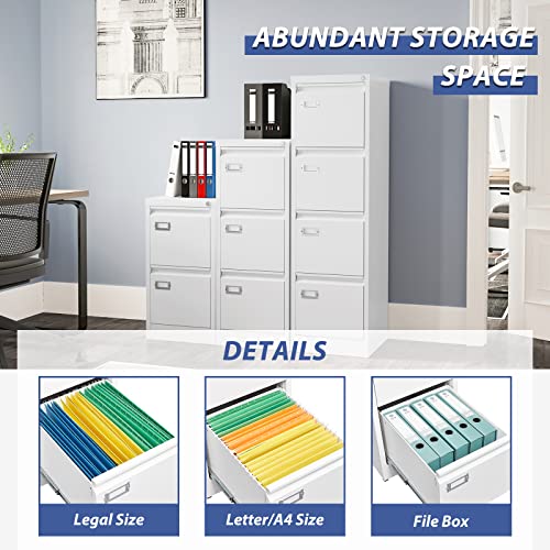 Anxxsu 4 Drawer File Cabinet, Filing Cabinets For Home Office, Metal Vertical File Storage Cabinet With Lock, Locking File Cabinet For A4 Legal/Letter, 15.1" W X 17.7" D X 52.5" H, Assembly Required #TOP5